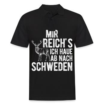 Auswandern Schweden Rente Urlaub Skandinavien Viki - Männer Poloshirt - Schwarz - Vorne - Kai (181cm)