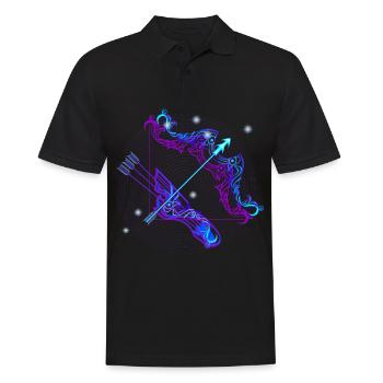 Schuetze Sagittarius Zodiac Sternzeichen - Männer Poloshirt - Schwarz - Vorne - Kai (181cm)