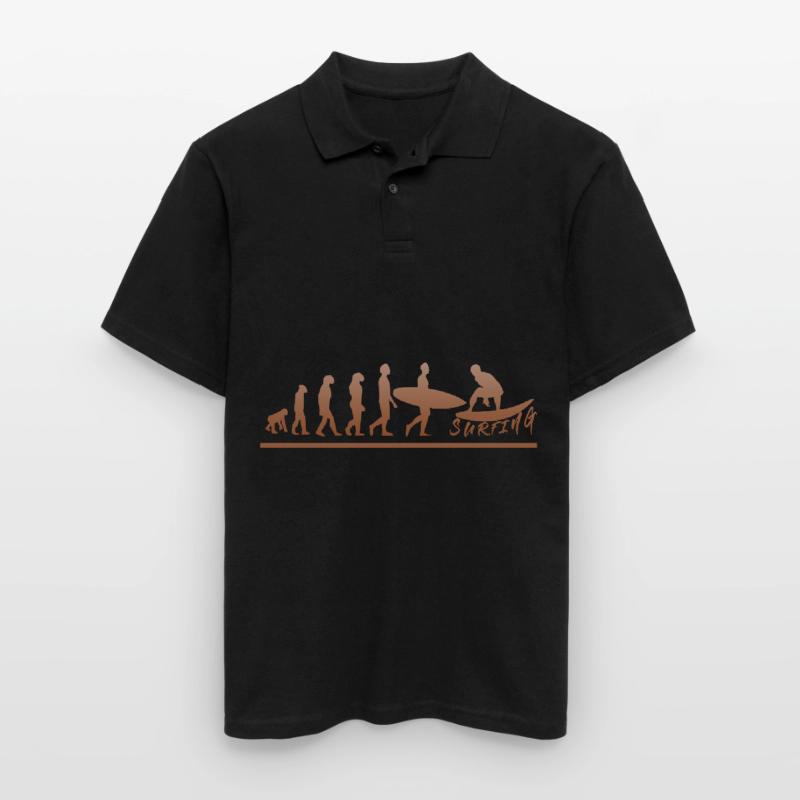 Surfen bis zur Evolution - Surfing until evolution Männer Poloshirt