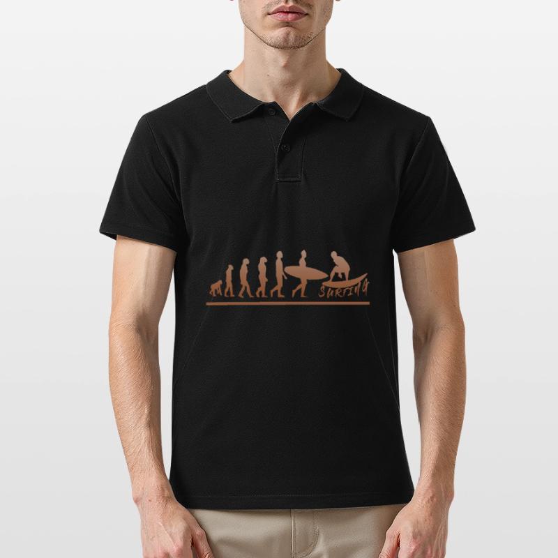 Surfen bis zur Evolution - Surfing until evolution Männer Poloshirt