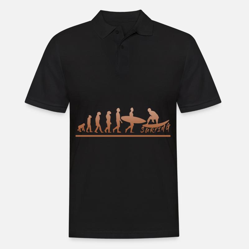 Surfen bis zur Evolution - Surfing until evolution - Männer Poloshirt - Schwarz