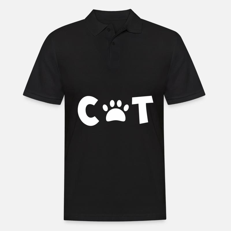 cat - Katze - Männer Poloshirt - Schwarz