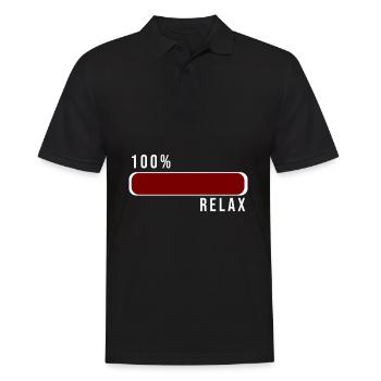 100% Relax loading - 100% Relax laden - Männer Poloshirt - Schwarz - Vorne - Kai (181cm)