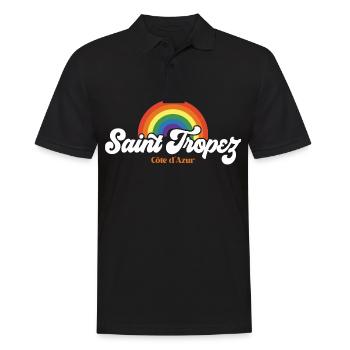 Saint Tropez Rainbow France - Männer Poloshirt - Schwarz - Vorne - Kai (181cm)