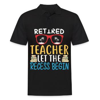 Lehrer im Ruhestand, Lehrer in Rente - Männer Poloshirt - Schwarz - Vorne - Kai (181cm)