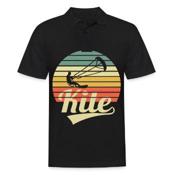 Kite Surfer Vintage Kitesurfing Kitesurfer Kiter - Men's Polo Shirt - black - Front - Kai (181cm)