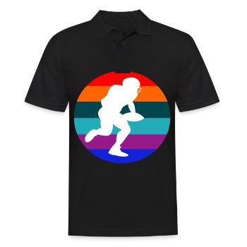 American football - Männer Poloshirt - Schwarz - Vorne - Kai (181cm)