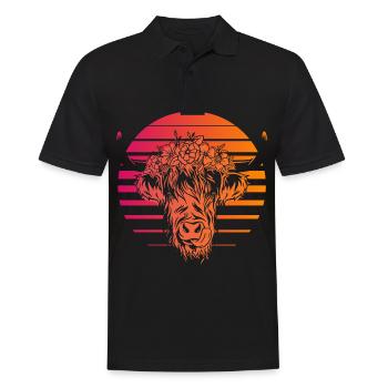 Scottish Highlands Highland Cattle Highland Cow - Men's Polo Shirt - black - Front - Kai (181cm)