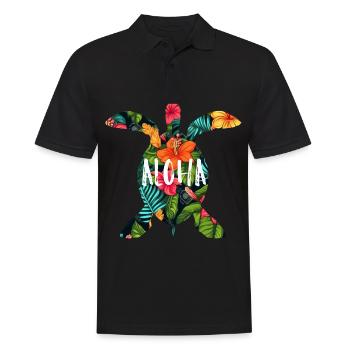 Hawaii Aloha Turtle Holiday Gift Party - Men's Polo Shirt - black - Front - Kai (181cm)