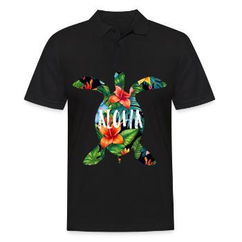 Hawaii Aloha Turtle Holiday Gift Party - Men's Polo Shirt - black - Front - Kai (181cm)