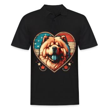 Chow Chow Dog - Men's Polo Shirt - black - Front - Kai (181cm)