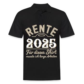 Pension 2025 - For this shirt you have to wait a long time - Men's Polo Shirt - black - Front - Kai (181cm)
