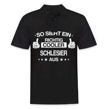 Schlesien Schlesier Deutschland Polen Spruch - Männer Poloshirt - Schwarz - Vorne - Kai (181cm)