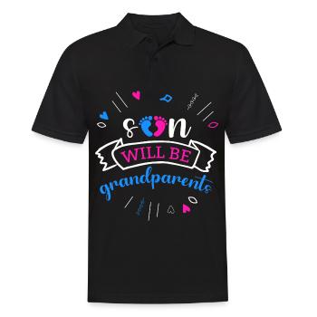 We become grandparents, We become grandma and grandpa - Men's Polo Shirt - black - Front - Kai (181cm)