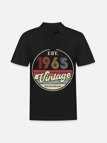 60e verjaardag 60 jaar geboren 1965 man vrouw - Mannen poloshirt - zwart