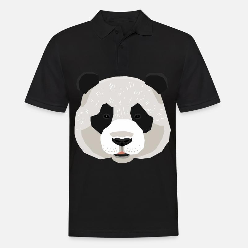 Panda Pandabär - Männer Poloshirt - Schwarz