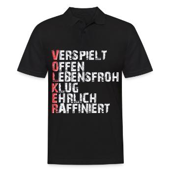 Volker - Männer Poloshirt - Schwarz - Vorne - Kai (181cm)