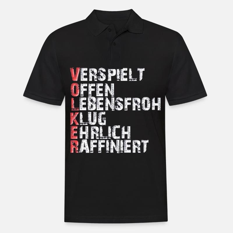 Volker - Männer Poloshirt - Schwarz