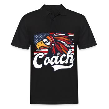 American Flag Coach 4. Juli Native Eagle - Männer Poloshirt - Schwarz - Vorne - Kai (181cm)