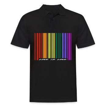 Love is Love / Gay / Pride / LGBT / Geschenkidee - Männer Poloshirt - Schwarz - Vorne - Kai (181cm)