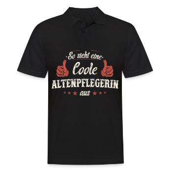 Altenpflegerin Pfleger Beruf Spruch Altenpflege - Männer Poloshirt - Schwarz - Vorne - Kai (181cm)