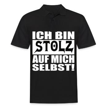ich bin stolz auf mich selbst - Männer Poloshirt - Schwarz - Vorne - Kai (181cm)
