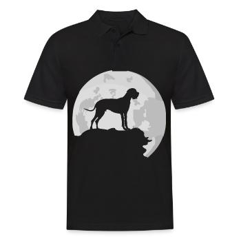 Silhouette de la Lune des Grands Danois - Polo Homme - noir - Devant - Kai (181cm)