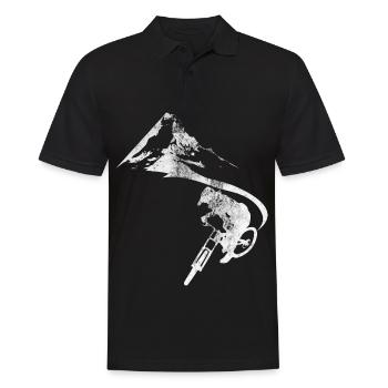 Mountain - Mountain Bike - (14) - Men's Polo Shirt - black - Front - Kai (181cm)