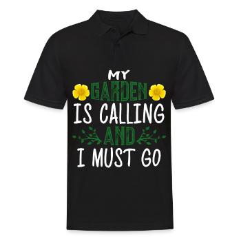 Gardener in the garden Hobby gardener cares for plants - Men's Polo Shirt - black - Front - Kai (181cm)