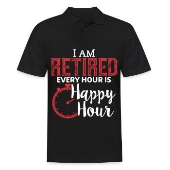 Retired, Every hour counts. Retired pensioner - Men's Polo Shirt - black - Front - Kai (181cm)