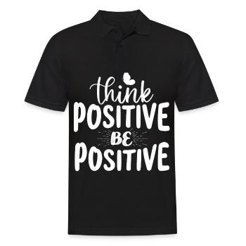 Penser positif est positif - Polo Homme - noir - Devant - Kai (181cm)