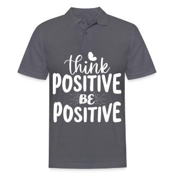 Think positive is positive - Men's Polo Shirt - charcoal grey - Front - Nico (186cm)