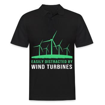Wind Power Wind Turbine Wind Energy - Men's Polo Shirt - black - Front - Kai (181cm)