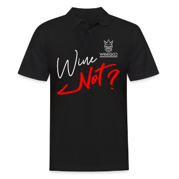 Winegod funny saying Wine Wine Not? - Men's Polo Shirt - black - Front - Kai (181cm)