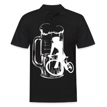 Bier - Radsport - (4) - Männer Poloshirt - Schwarz - Vorne - Kai (181cm)