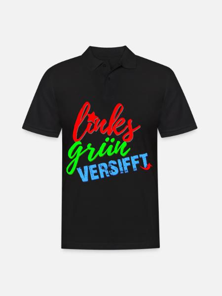 links grün versifft - Männer Poloshirt - Schwarz