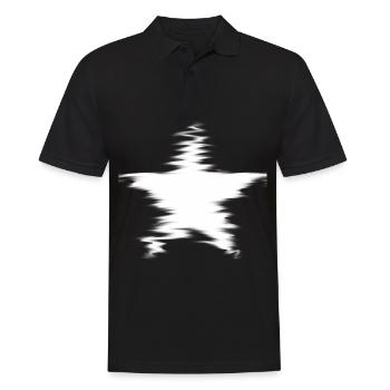 White star blurred look cool gift idea - Men's Polo Shirt - black - Front - Kai (181cm)