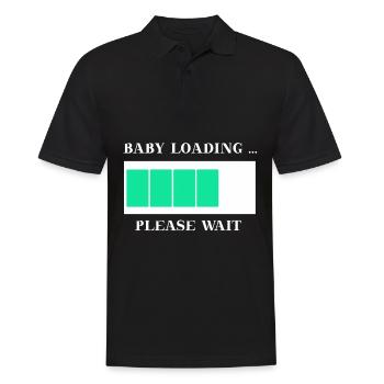 Baby loading please wait Geschenkidee schwanger - Männer Poloshirt - Schwarz - Vorne - Kai (181cm)