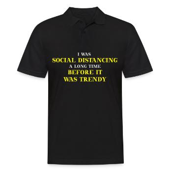 Distanciation sociale Drôle d’idée cadeau de quarantaine - Polo Homme - noir - Devant - Kai (181cm)