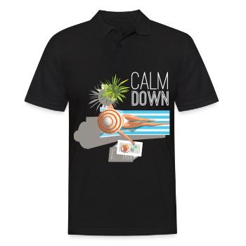 Relaxation and relaxation. Just Calm Down - Men's Polo Shirt - black - Front - Kai (181cm)