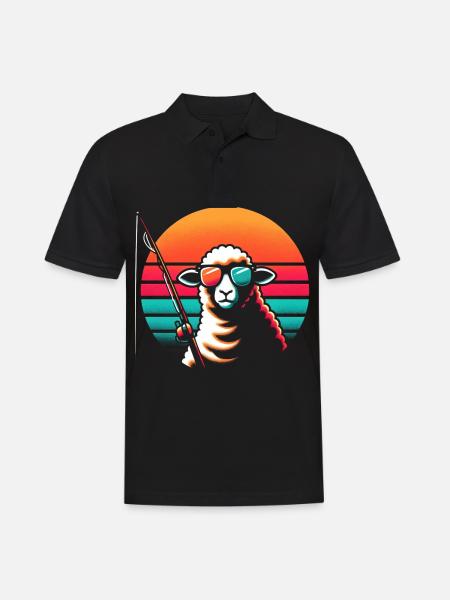 Fishing Sheep - Men's Polo Shirt - black