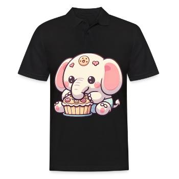 Elephant Baking Ele-bake-tion Kid's Top - Men's Polo Shirt - black - Front - Kai (181cm)