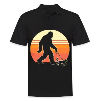 Bigfoot Cat - Men's Polo Shirt - black - Front - Kai (181cm)