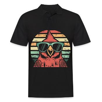 Kardinal Vogel Rotkardinal - Männer Poloshirt - Schwarz - Vorne - Kai (181cm)