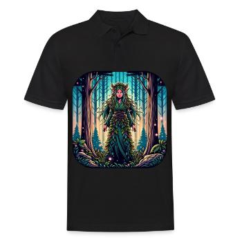 Magical Wood Elf in the Mystic Forest - Men's Polo Shirt - black - Front - Kai (181cm)