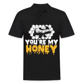 Honigdachs - Männer Poloshirt - Schwarz - Vorne - Kai (181cm)