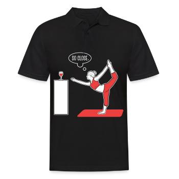 Yoga Vin Yogi Méditer Méditation - Polo Homme - noir - Devant - Kai (181cm)