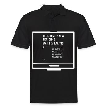Codierung Programmierung Computerprogrammierer - Männer Poloshirt - Schwarz - Vorne - Kai (181cm)