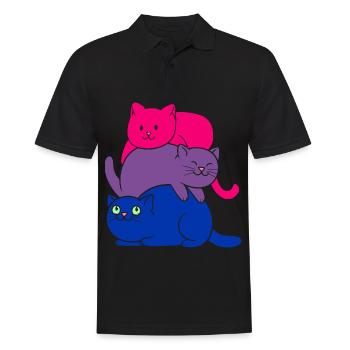 Bisexual Pride Cat Bisexual Cute Cats Pile - Männer Poloshirt - Schwarz - Vorne - Kai (181cm)