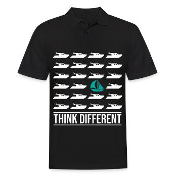 Think Different Sailing Boat - Männer Poloshirt - Schwarz - Vorne - Kai (181cm)